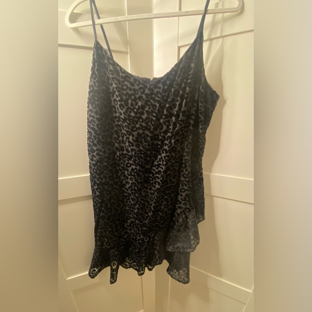 Black leopard print Banana Republic dress